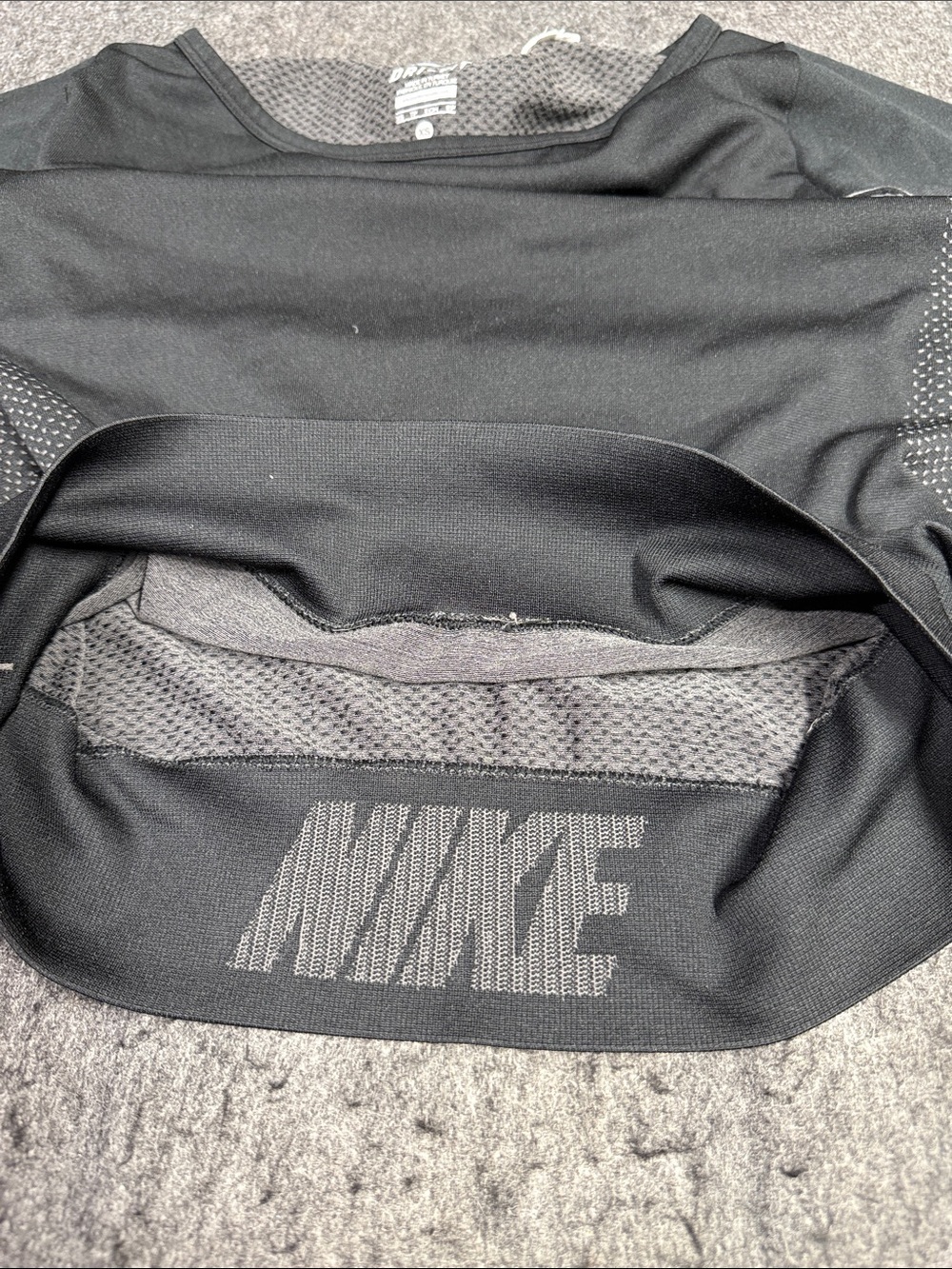 Nike Black Long-Sleeve Performance Tee with Stripe Detail - Picture 4 of 5